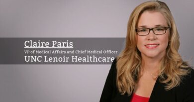 Claire Paris, MD MBA FHM, VP of Medical Affairs and Chief Medical Officer, UNC Lenoir Healthcare